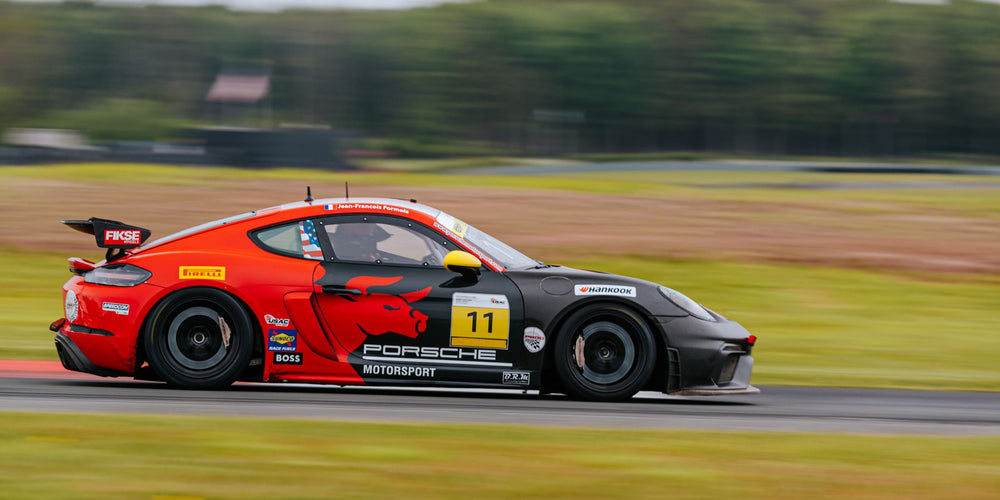 side view shot of a porsche cayman clubsport